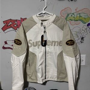 Supreme Vanson Leathers Cordura Cotton Jacket White Size: M